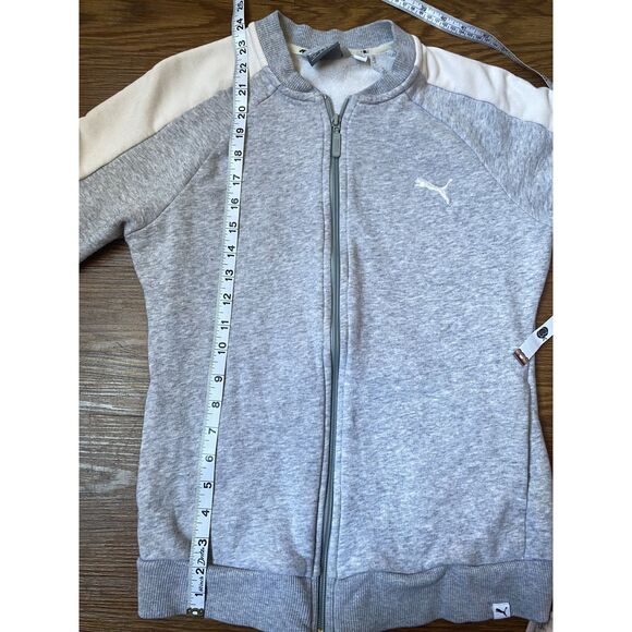 Grey & White Puma Track Zip Jacket Size S - Picture 6 of 7